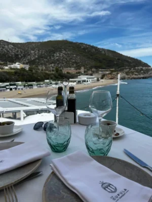 La cupula restaurant view from table to garraf